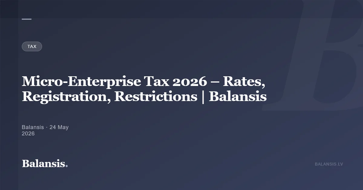Micro-Enterprise Tax 2026 – Rates, Registration, Restrictions